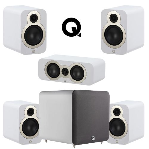 Sistema de Cine en Casa 5.1 Q Acoustics Combo 2 | 3030c + 3010c + 3090c + Q Sub 100 | Sonido HiFi con Potencia y Precisión | JMI Audio