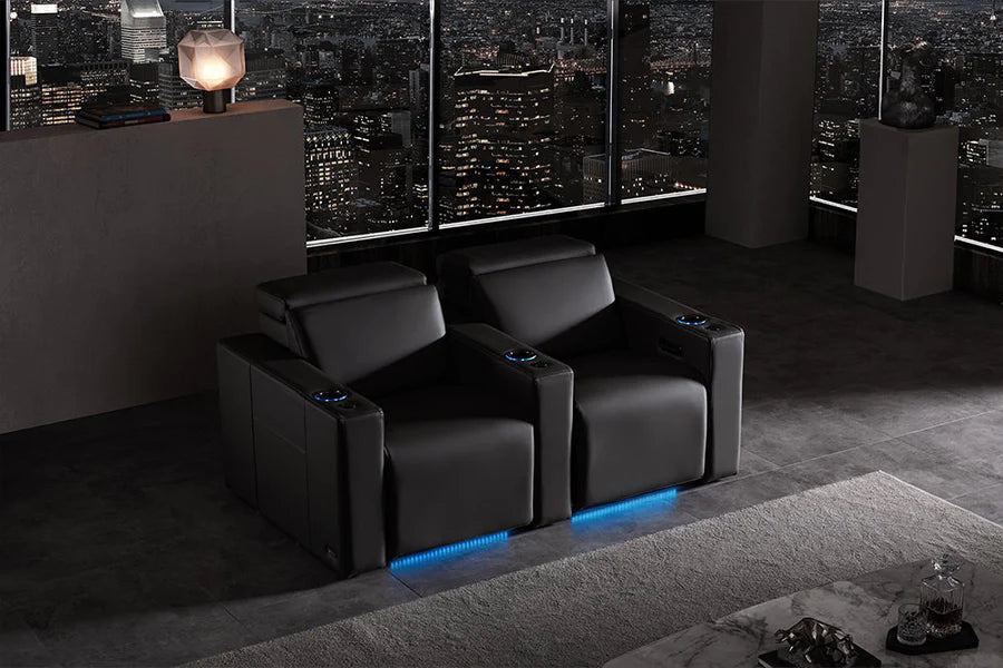 Barcelona Ultimate Fila de 2 Sillones Reclinables con led| Valencia Seating
