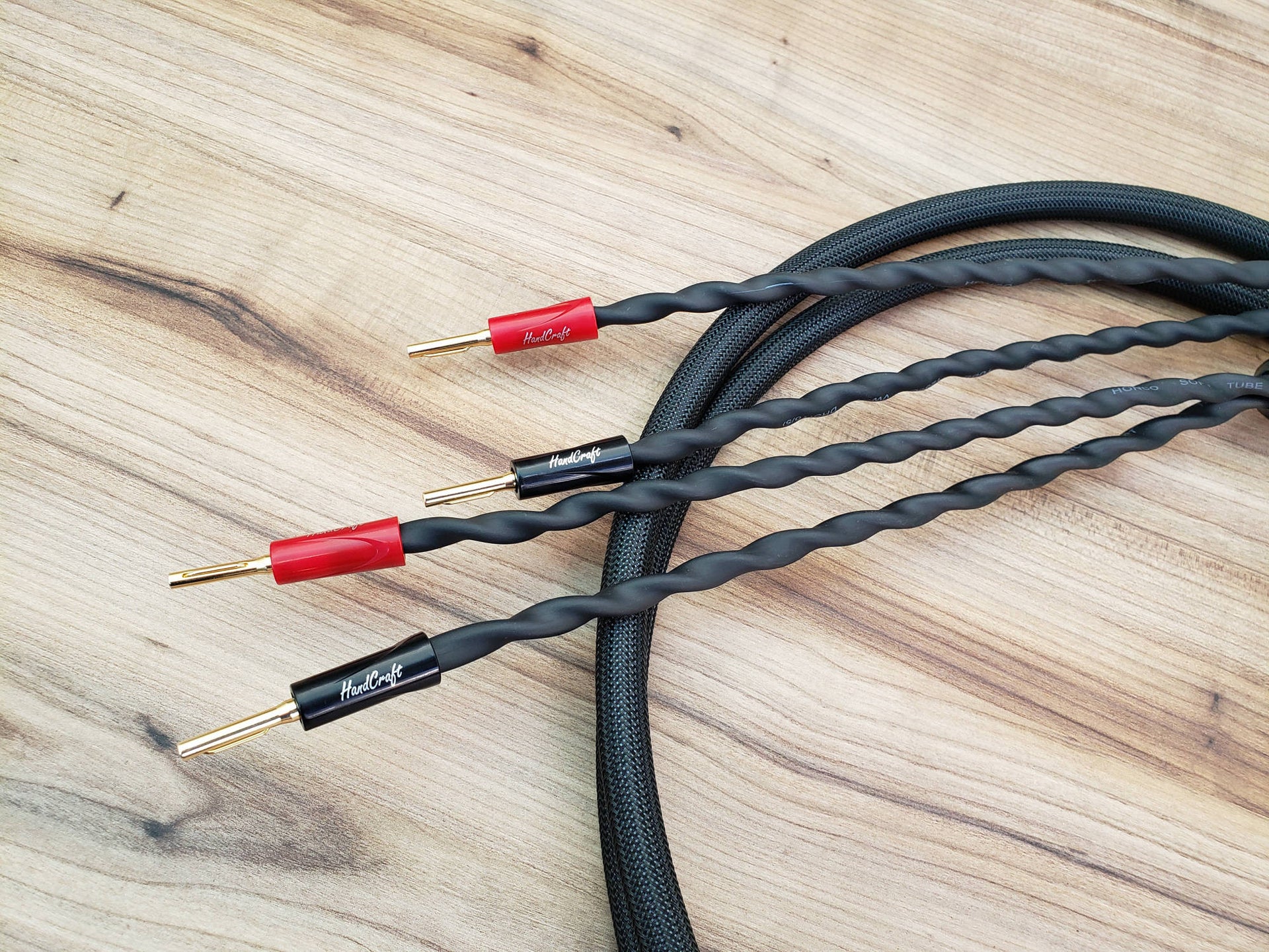 Tier 2 Par de cables para bocina con conectores Ban-Ban | Handcraft cable