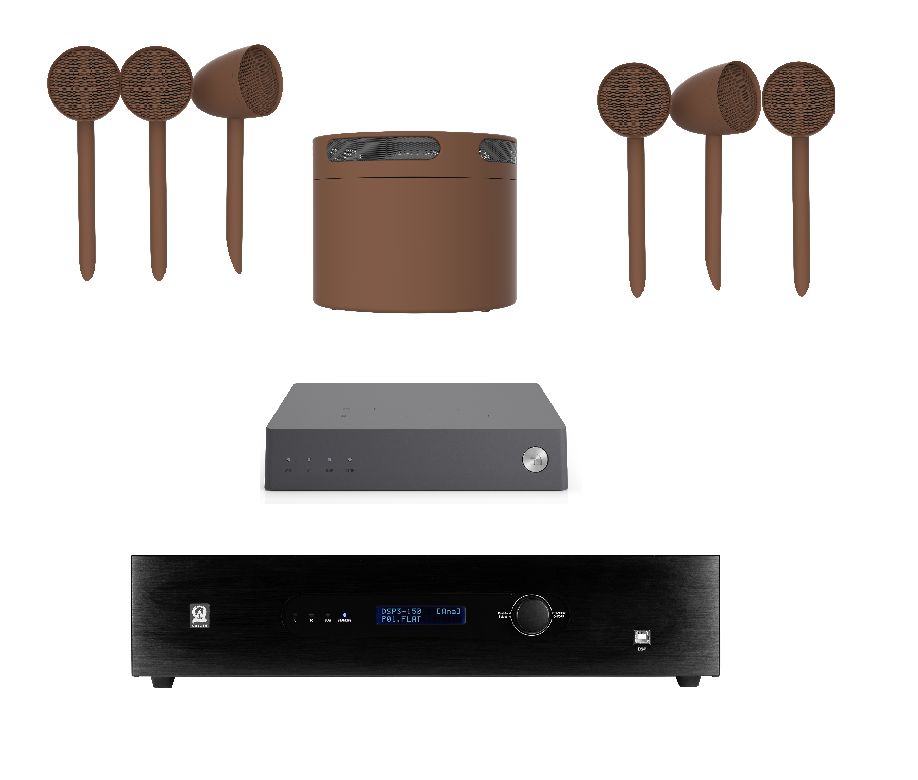 Sistema de audio con 6 bocinas AS51SYS6.1K I Origin Acoustics