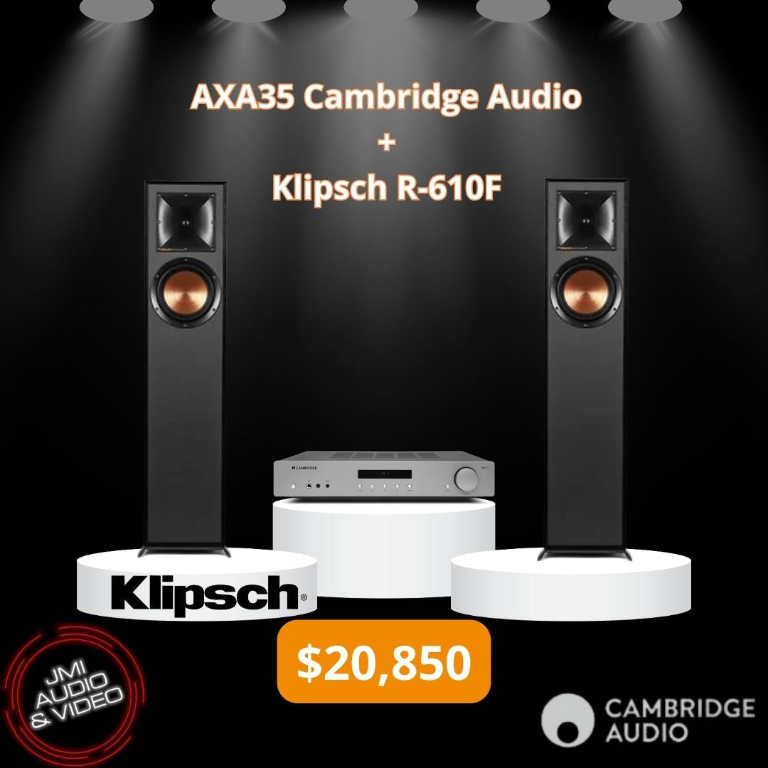 R-610F Par de torres Klipsch + AXA35 Amplificador integrado | Cambridge Audio