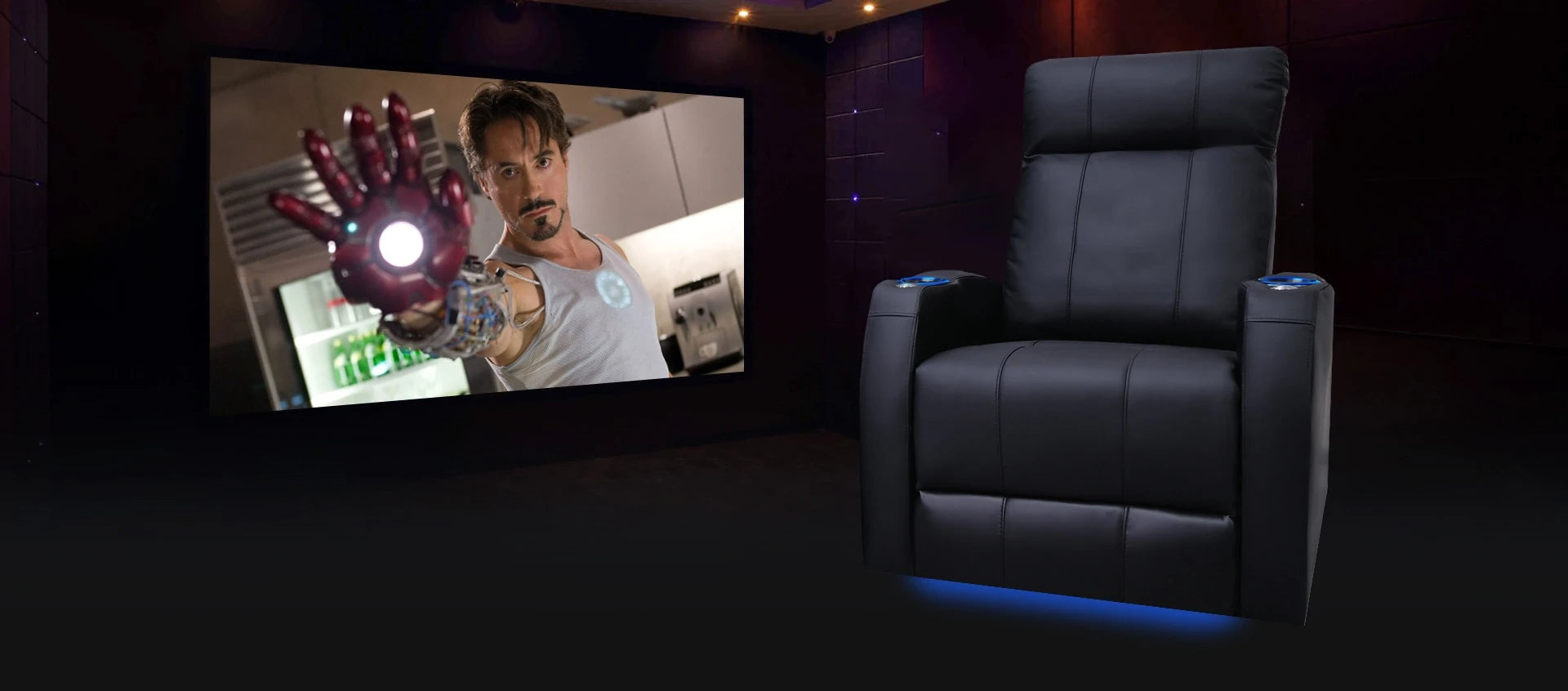 Syracuse Sillon lujoso para cine en casa con doble brazo | Valencia Seating