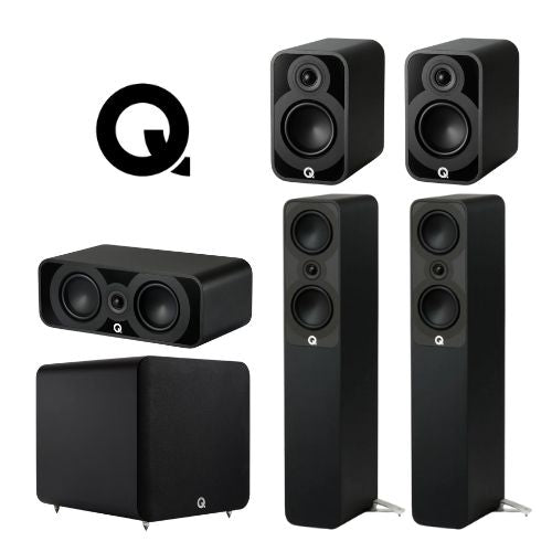 Sistema de Cine en Casa 5.1 Q Acoustics Combo Premium | 5040 + 5010 + 5090 + Q Sub 120 | Sonido Audiófilo con Diseño Moderno | JMI Audio