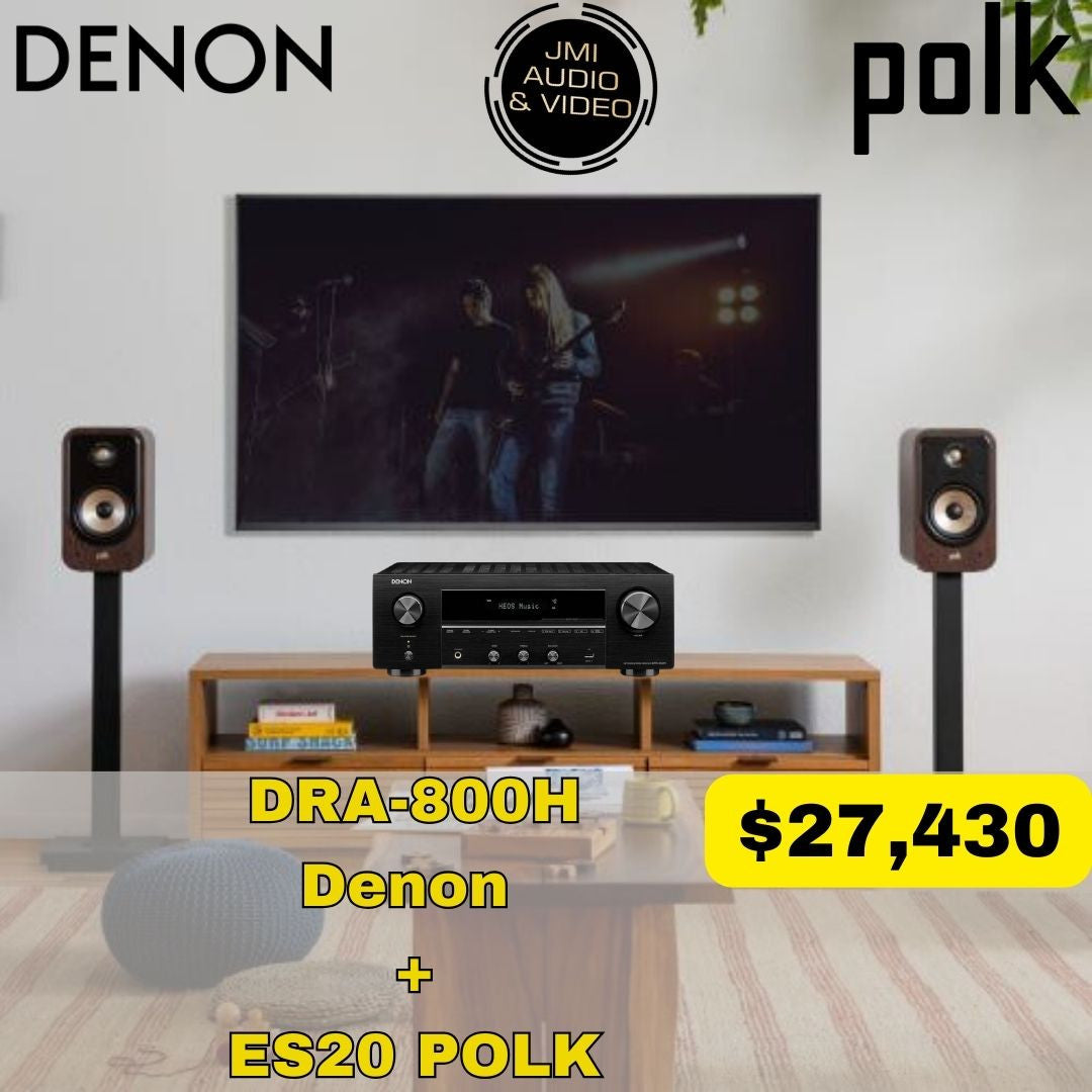 DRA-800H DENON Receptor estéreo + ES20 Signature Par de bocinas | Polk Audio
