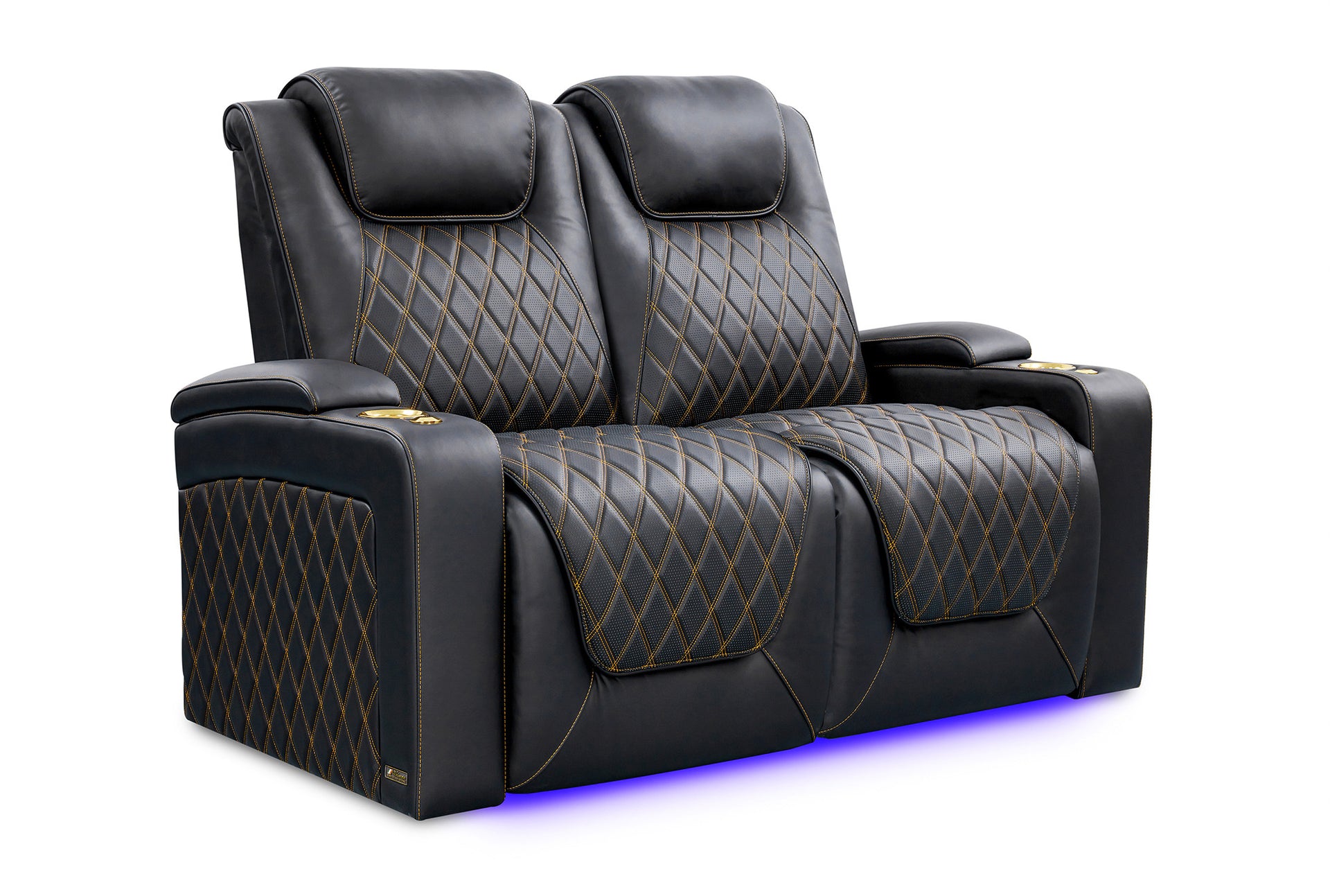 Oslo Fila de 2 Sillones de lujo loveseat con costuras doradas| Valencia Seating