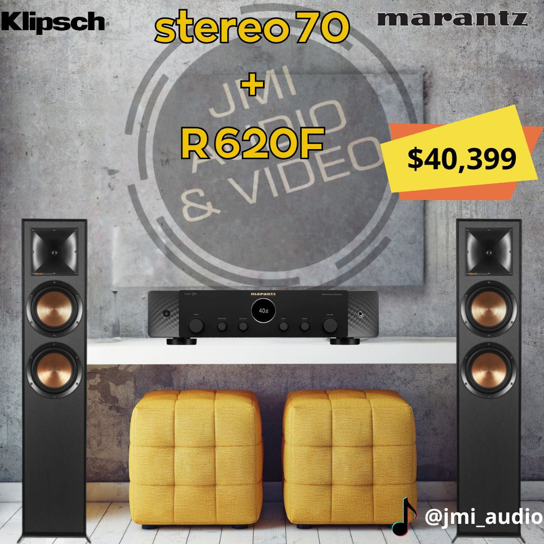 Stereo 70 Receptor AV + Par de Bocinas tipo torre R-620F Klipsch