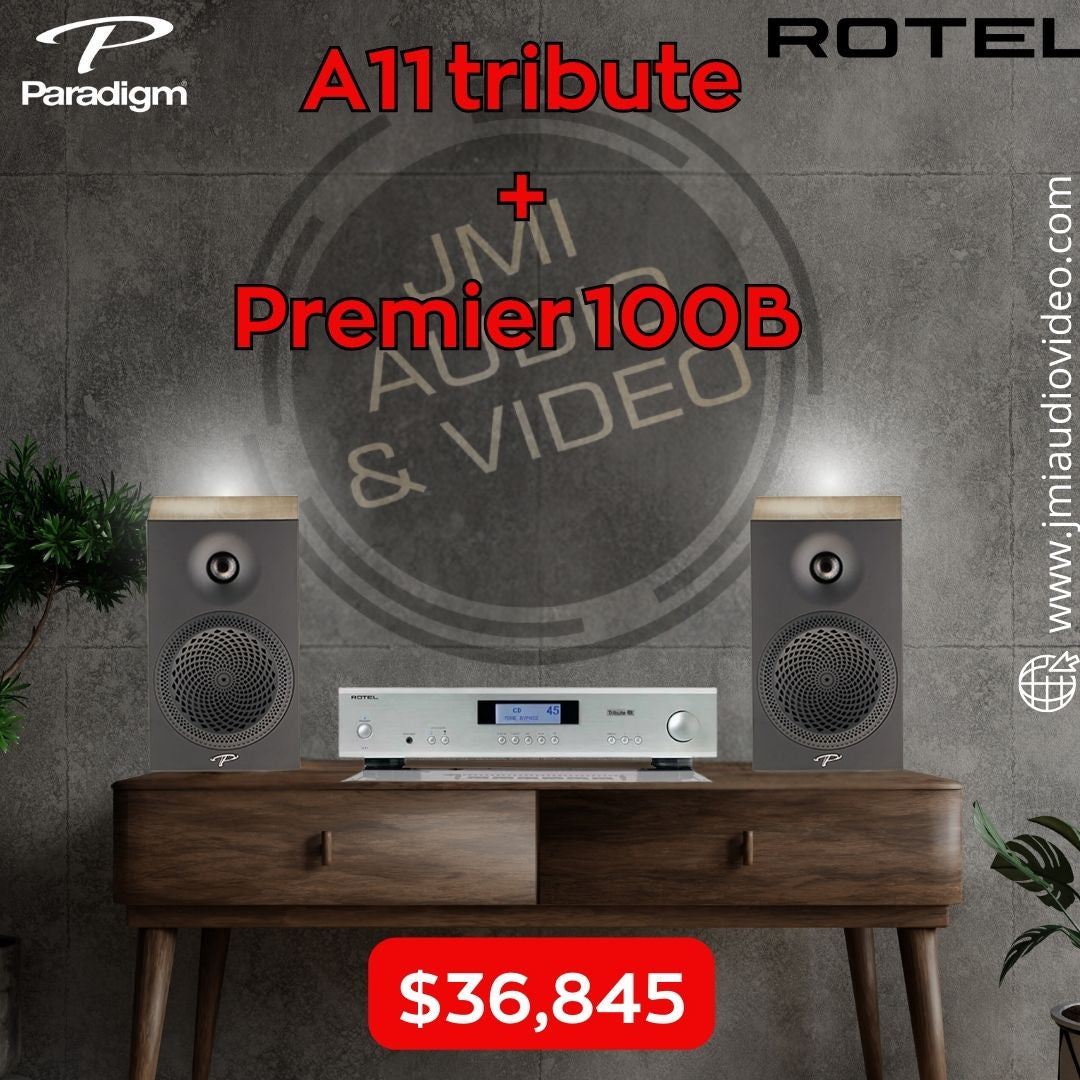 A11 Tribute Amplificador estéreo Rotel + Premier 100B Par de bocinas | Paradigm