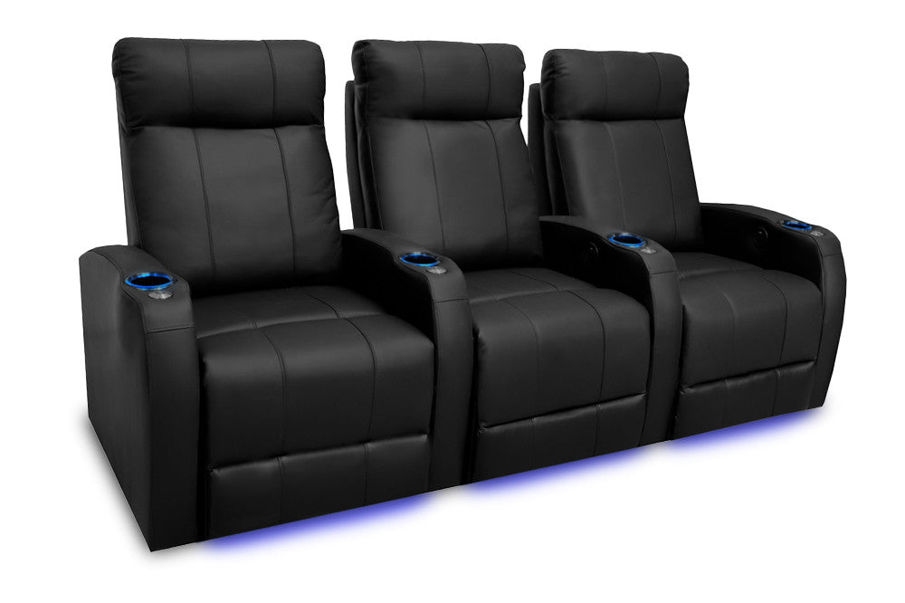 Syracuse Fila de 3 Sillones Eléctricos con piel | Valencia Seating