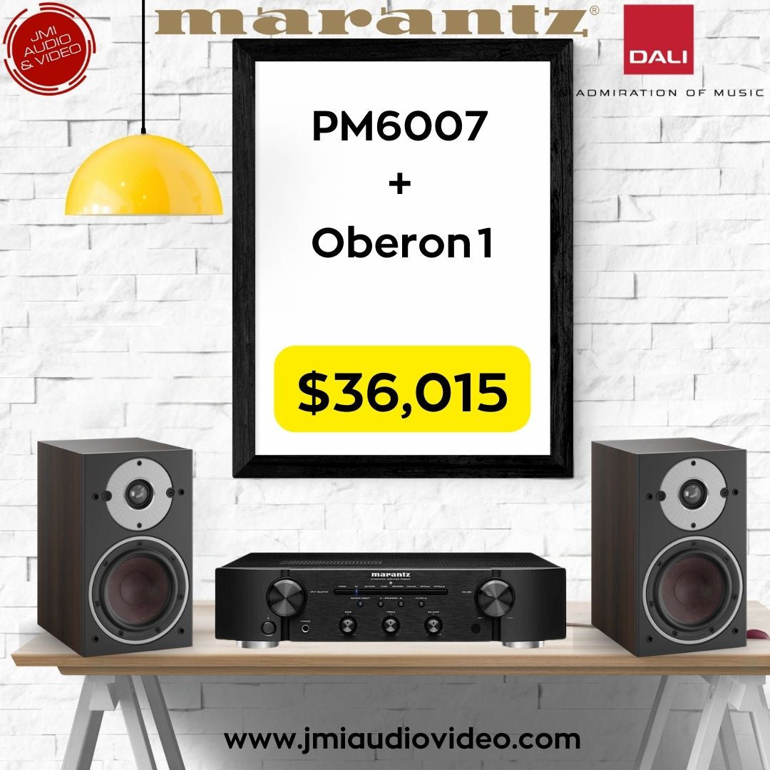 PM6007 y Oberon 1 Bocinas de repisa Combo amplificador Marantz | Dali