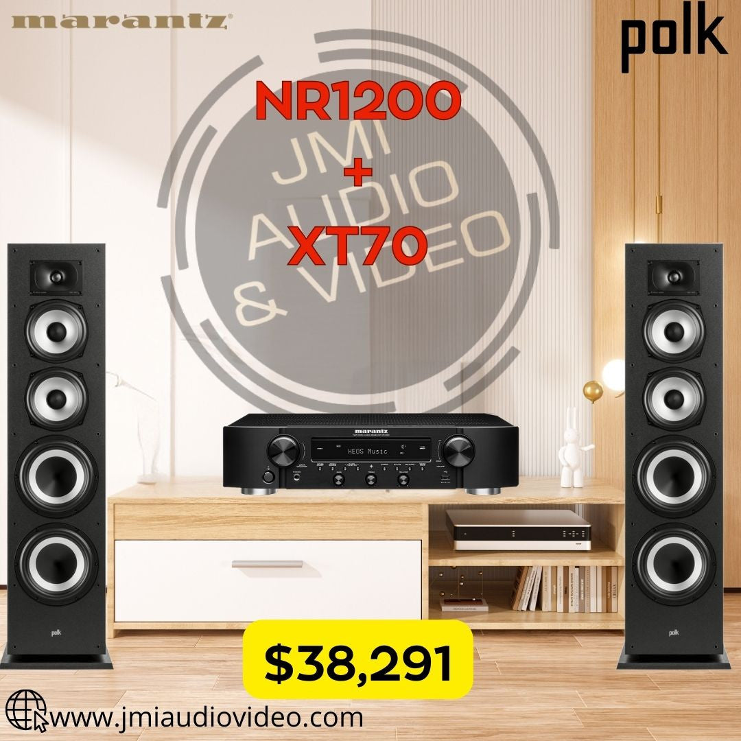 Combo Receptor estéreo Marantz NR1200 +Par de torres Polk Audio  XT70