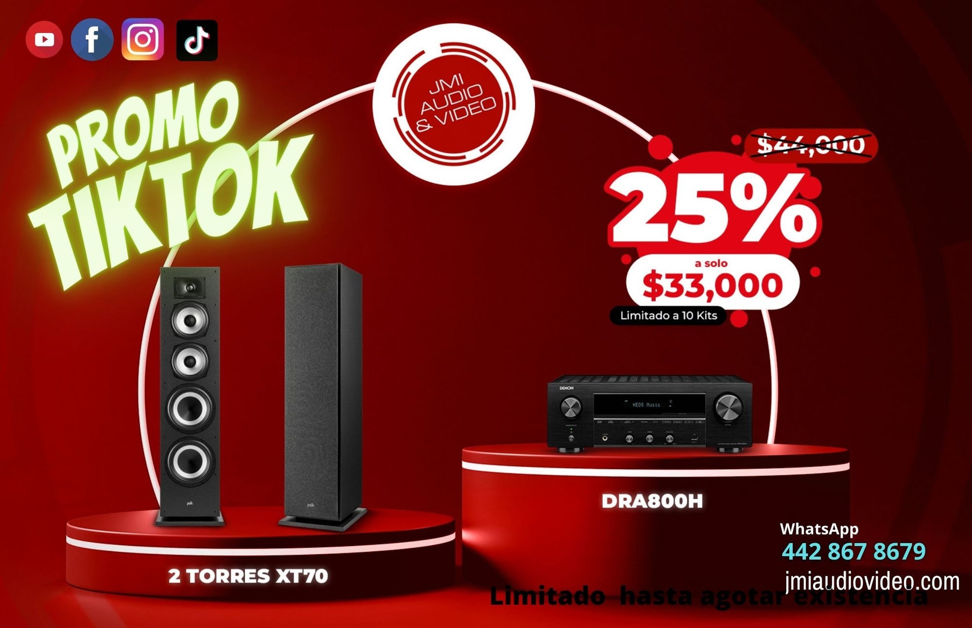 DRA-800 y Torres XT70 Polk combo Amplificador | Denon